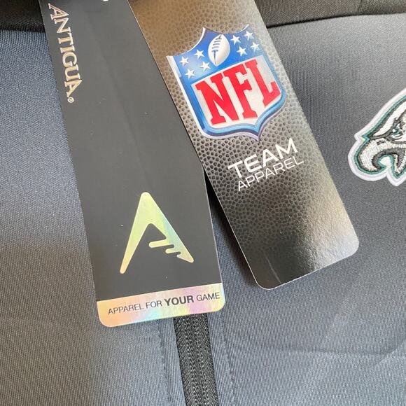 NFL Philadelphia Eagles Antigua Hooded Performance Jacket Men 2XL Black Gray NWT - Picture 6 of 12